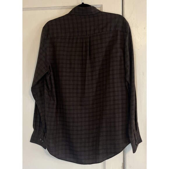 Van Heusen Shirt Men’s M 15-15 1/2 Brown Plaid Button Up Long Sleeve 60% Cotton - Picture 2 of 9